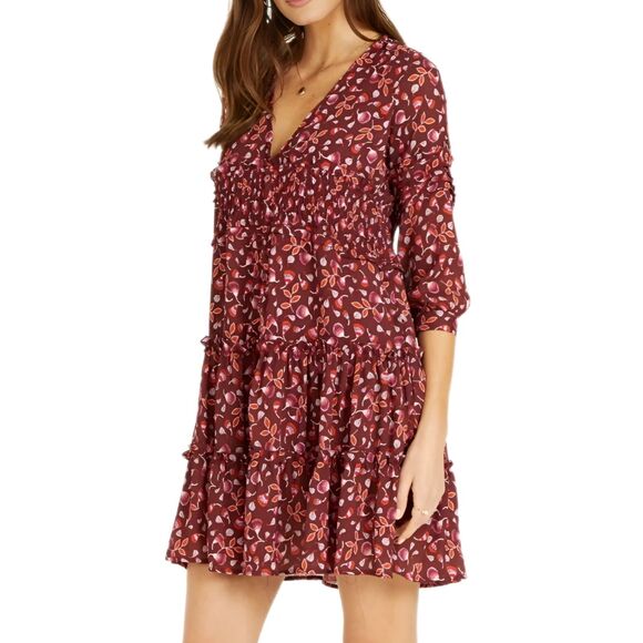 Dear John | Mulberry Floral Tiered Ruffle Flowy Boho Dress, Size M (6-8), EUC - Picture 1 of 11